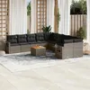 Image de Salon de jardin modulable VIDAXL resine tressee gris 11 pieces x 62 x 69 10 personnes