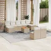 Image de vidaXL Salon de Jardin avec Coussins 10 pcs, Canapés de Terrasse, Ensemble de Meubles de Patio, Mobilier d'Extérieur, Beige 3224763