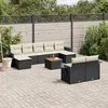 Image de vidaXL Salon de Jardin avec Coussins 10 pcs, Canapés de Terrasse, Ensemble de Meubles de Patio, Mobilier d'Extérieur, Noir 3224775