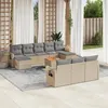 Image de vidaXL Salon de Jardin avec Coussins 11 pcs, Canapés de Terrasse, Ensemble de Meubles de Patio, Mobilier d'Extérieur, Beige 3224785