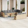Image de Salon de jardin modulable vidaxl 14 pieces beige 12 personnes 62 x 62 x 69 cm resine tressee