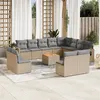 Image de Salon de jardin modulable vidaxl resine tressee 13 pieces beige 62 x 62 x 69 cm 12 personnes