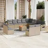 Image de Salon de jardin modulable vidaxl 14 pieces resine tressee 12 personnes 62 x 62 x 69 cm beige
