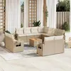 Image de Salon de jardin modulable Vidaxl resine tressee beige 12 pieces x 62 x 69