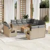 Image de vidaXL Salon de Jardin avec Coussins 12 pcs, Canapés de Terrasse, Ensemble de Meubles de Patio, Mobilier d'Extérieur, Beige 3224827
