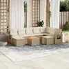Image de vidaXL Salon de Jardin avec Coussins 10 pcs, Canapés de Terrasse, Ensemble de Meubles de Patio, Mobilier d'Extérieur, Beige 3224847