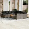 Image de Salon de jardin modulable vidaxl resine tressee gris 13 pieces 62 x 62 x 69 cm 12 personnes