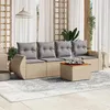 Image de Salon de jardin modulable Vidaxl resine tressee beige 5 pieces 62 x 55 x 69 cm 4 personnes