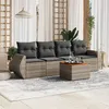 Image de Salon de jardin modulable Vidaxl resine tressee gris 5 pieces x 70 x 69 4 personnes