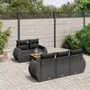 Image de Salon de jardin modulable Vidaxl resine tressee noir 6 pieces x 70 x 69 5 personnes