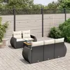 Image de vidaXL Salon de Jardin avec Coussins 6 pcs, Canapés de Terrasse, Ensemble de Meubles de Patio, Mobilier d'Extérieur, Noir 3224887