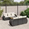 Image de Salon de jardin modulable Vidaxl rotin noir 7 pieces x 70 x 69 6 personnes