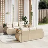 Image de Salon de jardin modulable Vidaxl resine tressee beige 7 pieces x 70 x 69 6 personnes