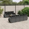 Image de Salon de jardin modulable Vidaxl resine tressee noir 8 pieces x 70 x 69 7 personnes