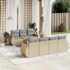 Image de Salon de jardin modulable VIDAXL rotin beige 8 pieces x 70 x 69 7 personnes