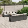 Image de Salon de jardin modulable Vidaxl rotin noir 9 pieces x 70 x 69 8 personnes