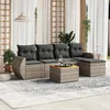 Image de Salon de jardin modulable VIDAXL rotin gris 6 pieces x 71 x 69 5 personnes