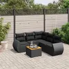 Image de Salon de jardin modulable Vidaxl rotin noir 6 pieces x 70 x 69 5 personnes