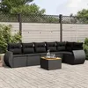 Image de vidaXL Salon de Jardin avec Coussins 7 pcs, Canapés de Terrasse, Ensemble de Meubles de Patio, Mobilier d'Extérieur, Noir 3225012