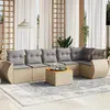 Image de Salon de jardin modulable VIDAXL resine tressee beige 7 pieces x 70 x 69 6 personnes