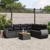 Image de vidaXL Salon de Jardin avec Coussins 7 pcs, Canapés de Terrasse, Ensemble de Meubles de Patio, Mobilier d'Extérieur, Noir 3225019
