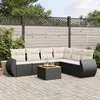 Image de vidaXL Salon de Jardin avec Coussins 7 pcs, Canapés de Terrasse, Ensemble de Meubles de Patio, Mobilier d'Extérieur, Noir 3225020