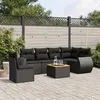 Image de vidaXL Salon de Jardin avec Coussins 7 pcs, Canapés de Terrasse, Ensemble de Meubles de Patio, Mobilier d'Extérieur, Noir 3225026