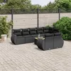 Image de vidaXL Salon de Jardin avec Coussins 9 pcs, Canapés de Terrasse, Ensemble de Meubles de Patio, Mobilier d'Extérieur, Noir 3225089