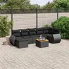 Image de vidaXL Salon de Jardin avec Coussins 8 pcs, Canapés de Terrasse, Ensemble de Meubles de Patio, Mobilier d'Extérieur, Noir 3225110