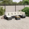 Image de vidaXL Salon de Jardin avec Coussins 8 pcs, Canapés de Terrasse, Ensemble de Meubles de Patio, Mobilier d'Extérieur, Noir 3225111