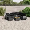 Image de vidaXL Salon de Jardin avec Coussins 8 pcs, Canapés de Terrasse, Ensemble de Meubles de Patio, Mobilier d'Extérieur, Noir 3225117