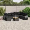 Image de vidaXL Salon de Jardin avec Coussins 9 pcs, Canapés de Terrasse, Ensemble de Meubles de Patio, Mobilier d'Extérieur, Noir 3225138