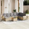 Image de Salon de jardin modulable vidaxl resine tressee 8 personnes 9 pieces 62 x 62 x 69 cm beige