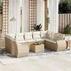 Image de Salon de jardin modulable Vidaxl resine tressee beige 10 pieces x 70 x 69 9 personnes