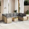 Image de Salon de jardin modulable VIDAXL resine tressee beige 10 pieces x 70 x 69 9 personnes