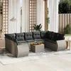 Image de Salon de jardin modulable Vidaxl resine tressee gris 10 pieces x 70 x 69 9 personnes