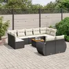 Image de Salon de jardin modulable VIDAXL resine tressee noir 10 pieces x 70 x 69 9 personnes