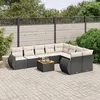 Image de Resine tressee Vidaxl 9 personnes 10 pieces salon de jardin modulable x 70 x 69 noir
