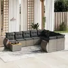 Image de 10 pieces Vidaxl 9 personnes resine tressee salon de jardin modulable 62 x 62 x 69 gris