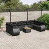 Image de Salon de jardin modulable Vidaxl resine tressee noir 11 pieces x 71 x 69 10 personnes