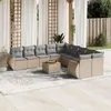 Image de Salon de jardin modulable VIDAXL resine tressee beige 11 pieces x 70 x 69 10 personnes