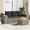 Image de Salon de jardin modulable Vidaxl resine tressee gris 4 pieces x 83 x 69 3 personnes
