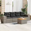 Image de Salon de jardin modulable Vidaxl resine tressee gris 5 pieces x 83 x 69 4 personnes