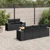 Image de Salon de jardin modulable Vidaxl resine tressee noir 6 pieces x 83 x 69 5 personnes