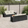 Image de vidaXL Salon de jardin 7 pcs avec coussins noir résine tressée 3225335