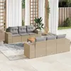 Image de Salon de jardin modulable VIDAXL rotin beige 7 pieces x 83 x 69 6 personnes
