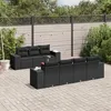Image de Salon de jardin modulable Vidaxl resine tressee noir 8 pieces 62 x 55 x 69 7 personnes