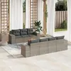 Image de vidaXL Salon de jardin 8 pcs avec coussins gris résine tressée 3225353