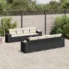 Image de 9 pieces Vidaxl resine tressee 8 personnes noir x 83 x 69 salon de jardin modulable