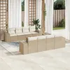 Image de Salon de jardin modulable Vidaxl resine tressee beige 9 pieces x 83 x 69 8 personnes